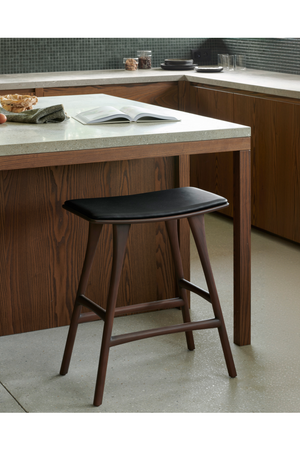 Varnished Teak Counter Stool | Ethnicraft Osso | Oroa.com