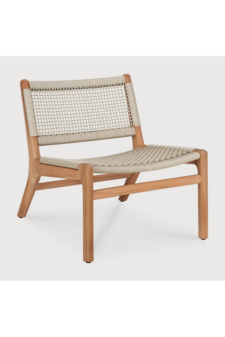 Beige Woven Outdoor Lounge Chair | Ethnicraft Jack | Oroa.com