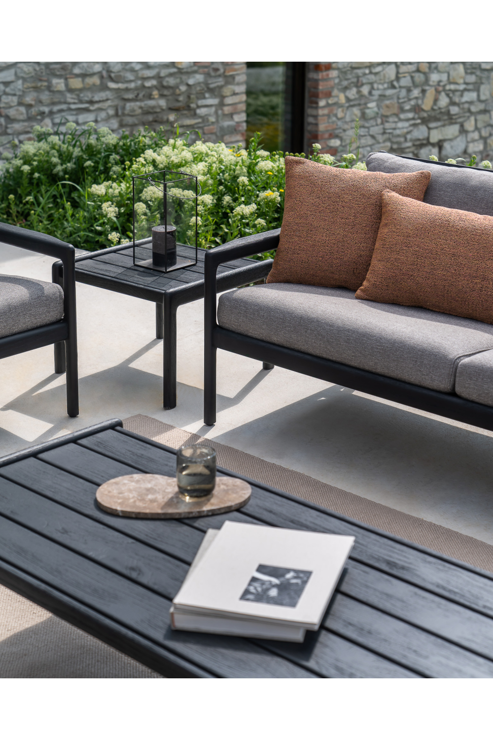 Black Teak Outdoor Sofa – Jack – teak finish alternate view 21