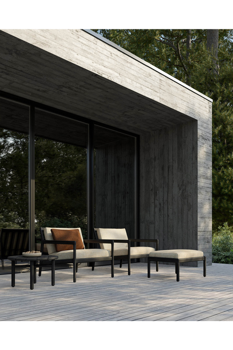 Teak Cushioned Outdoor Stool | Ethnicraft Jack | Oroa.com