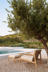 Natural Teak Outdoor Ottoman | Ethnicraft Jack | Oroa.com