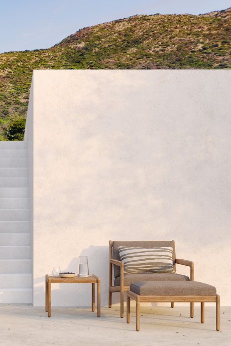 Natural Teak Outdoor Ottoman | Ethnicraft Jack | Oroa.com