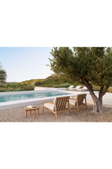 Round Slatted Outdoor Side Table | Ethnicraft Quatro | Oroa.com