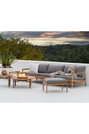 Round Slatted Outdoor Coffee Table | Ethnicraft Quatro | Oroa.com