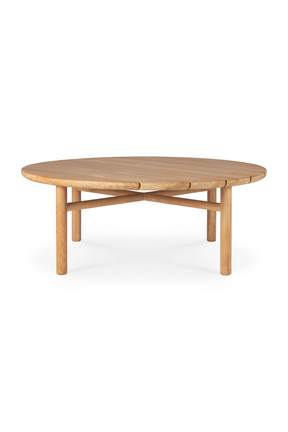 Round Slatted Outdoor Coffee Table | Ethnicraft Quatro | Oroa.com