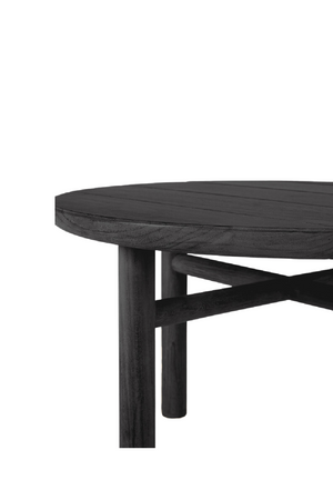 Round Slatted Outdoor Side Table | Ethnicraft Quatro | Oroa.com