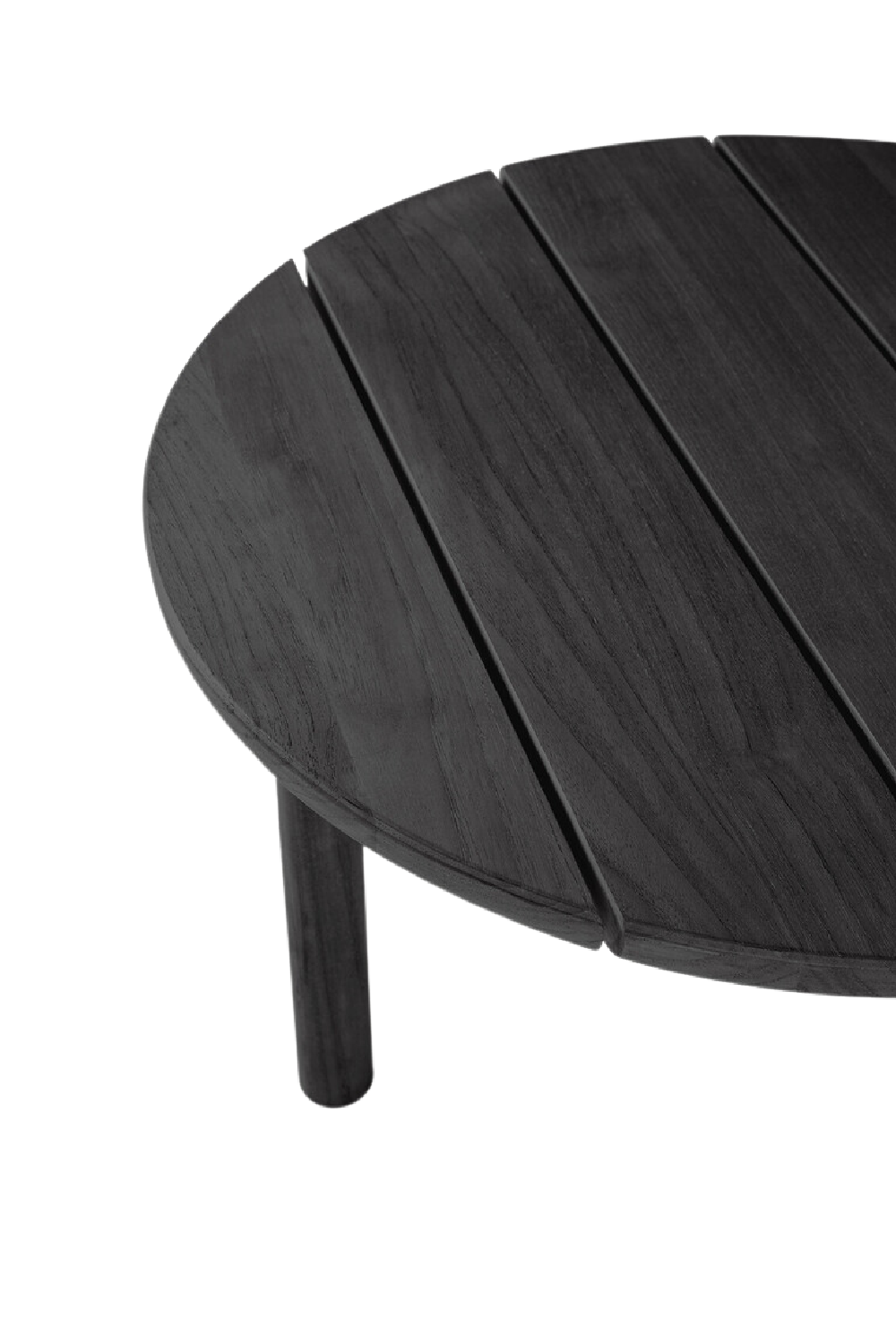 Round Slatted Outdoor Side Table | Ethnicraft Quatro | Oroa.com