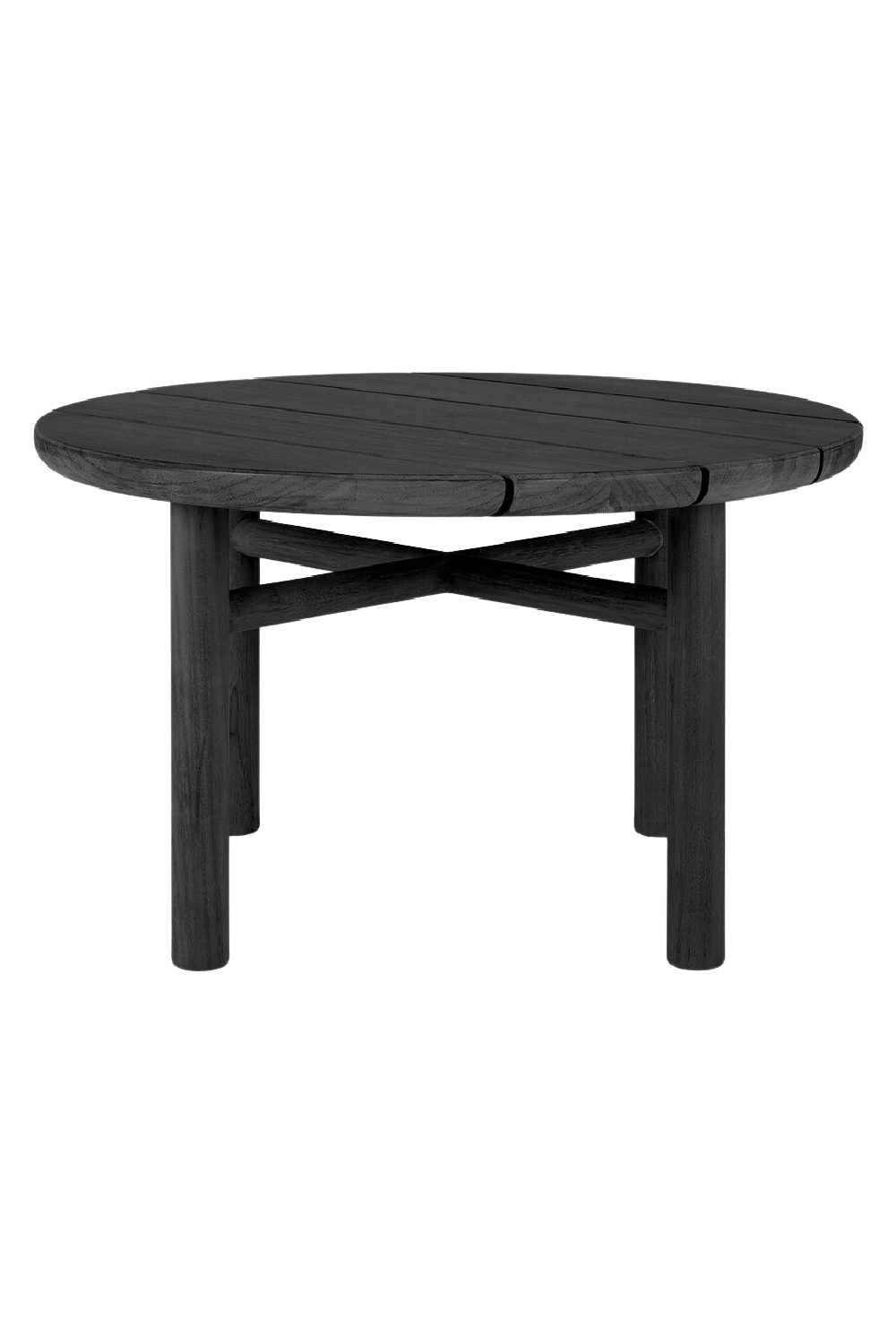 Round Slatted Outdoor Side Table | Ethnicraft Quatro | Oroa.com