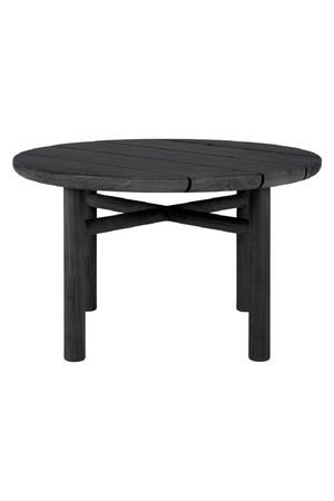 Round Slatted Outdoor Side Table | Ethnicraft Quatro | Oroa.com
