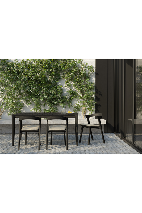 Black Teak Outdoor Dining Table – Bok – teak finish alternate view 5