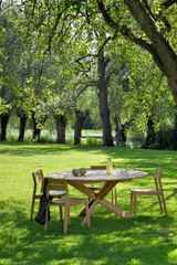 Solid Teak Outdoor Dining Table | Ethnicraft Circle | OROA.com