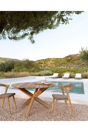 Solid Teak Outdoor Dining Table | Ethnicraft Circle | OROA.com