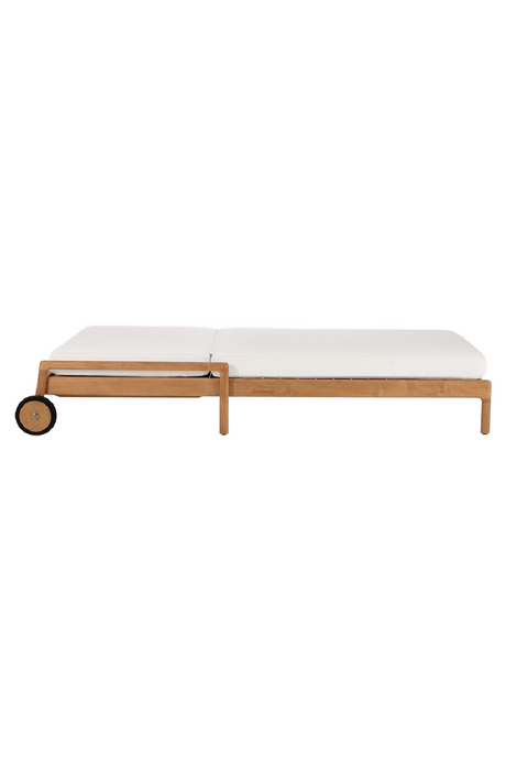 Teak Wheeled Adjustable Outdoor Lounger | Ethnicraft Jack | Oroa.com