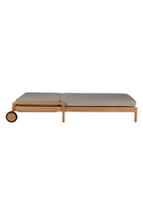 Teak Wheeled Adjustable Outdoor Lounger | Ethnicraft Jack | Oroa.com