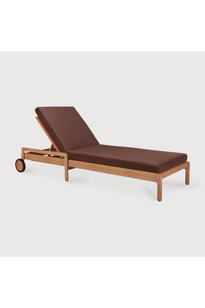 Teak Wheeled Adjustable Outdoor Lounger | Ethnicraft Jack | Oroa.com