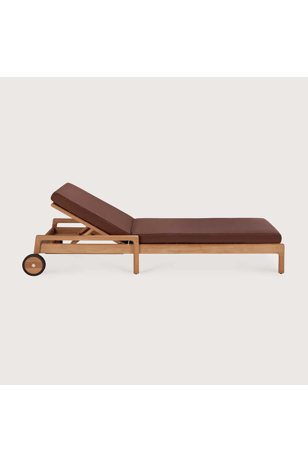 Teak Wheeled Adjustable Outdoor Lounger | Ethnicraft Jack | Oroa.com