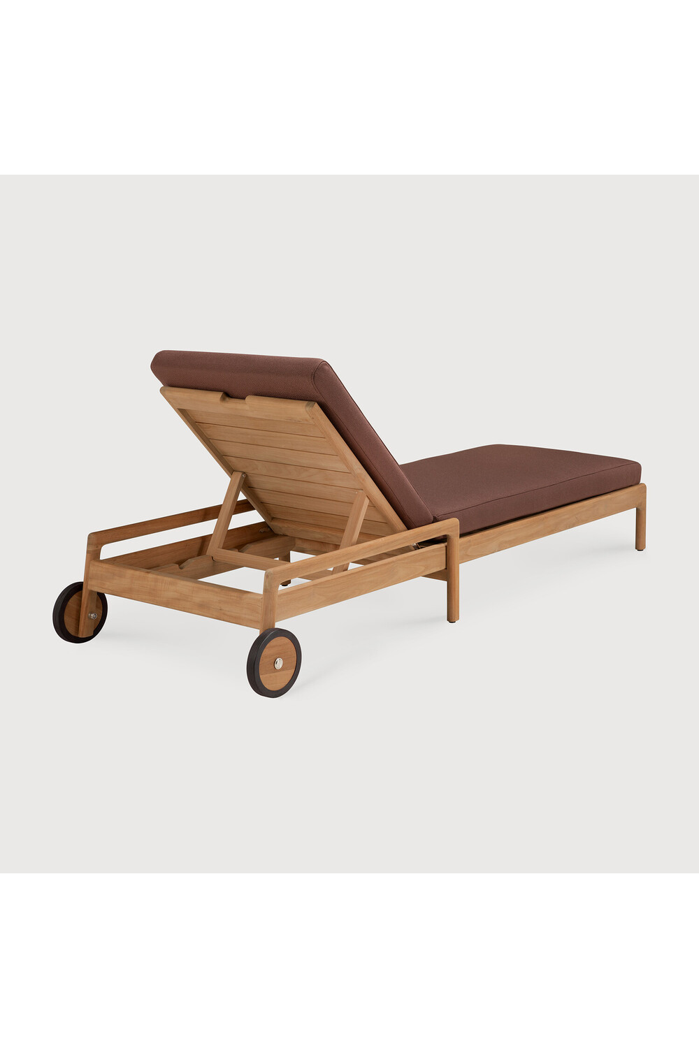 Teak Wheeled Adjustable Outdoor Lounger | Ethnicraft Jack | Oroa.com