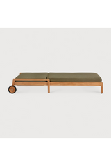 Teak Wheeled Adjustable Outdoor Lounger | Ethnicraft Jack | Oroa.com