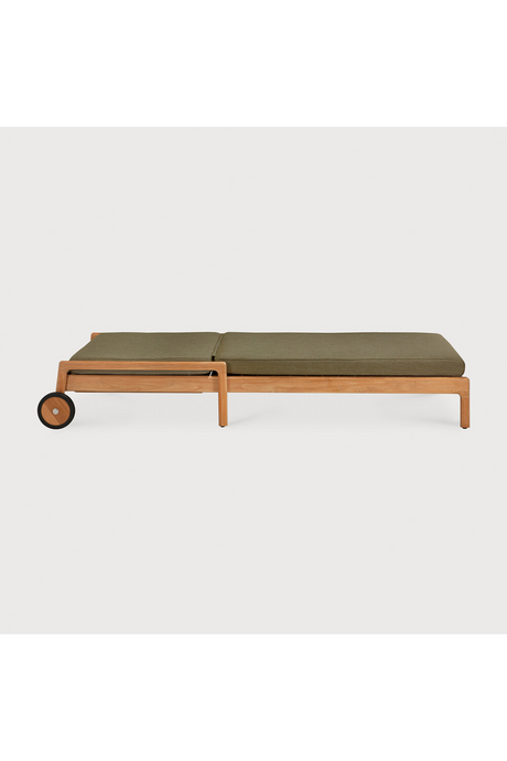 Teak Wheeled Adjustable Outdoor Lounger | Ethnicraft Jack | Oroa.com