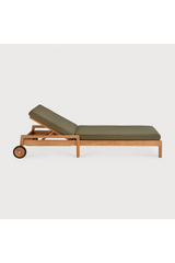 Teak Wheeled Adjustable Outdoor Lounger | Ethnicraft Jack | Oroa.com