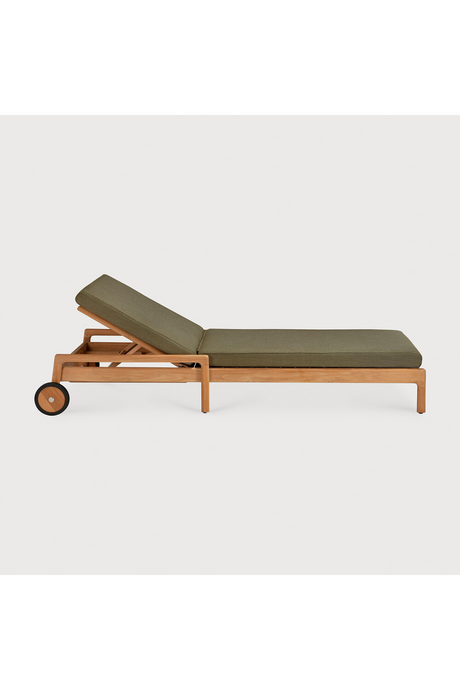 Teak Wheeled Adjustable Outdoor Lounger | Ethnicraft Jack | Oroa.com