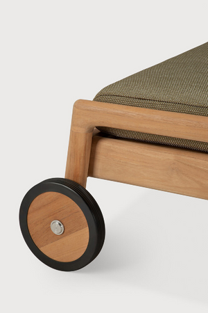 Teak Wheeled Adjustable Outdoor Lounger | Ethnicraft Jack | Oroa.com