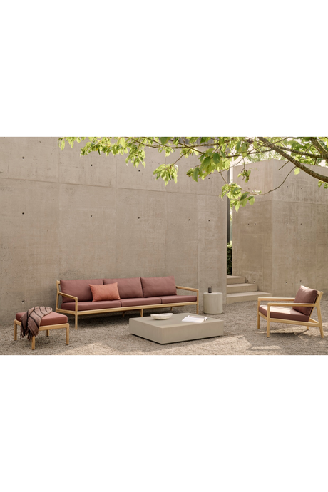 Natural Teak Outdoor Ottoman | Ethnicraft Jack | Oroa.com