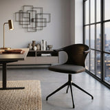 Modern European furniture - Varnished Teak Cushioned Office Chair - www.oroa.com