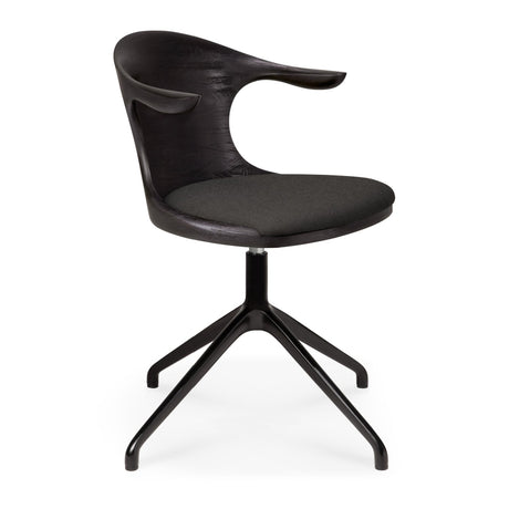 Modern European furniture - Varnished Teak Cushioned Office Chair - www.oroa.com