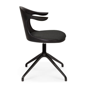   Modern European furniture - Varnished Teak Cushioned Office Chair - www.oroa.com | Oroa.com