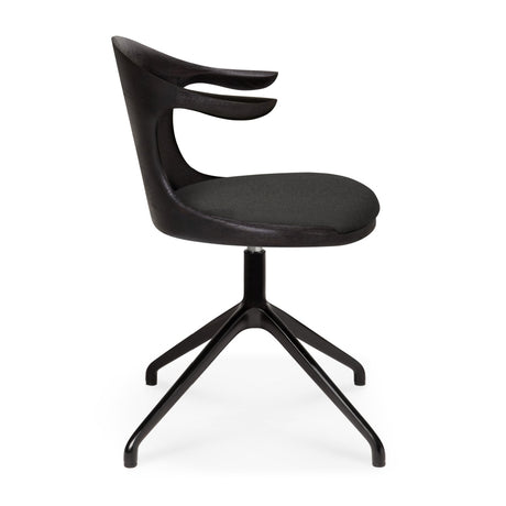 Modern European furniture - Varnished Teak Cushioned Office Chair - www.oroa.com