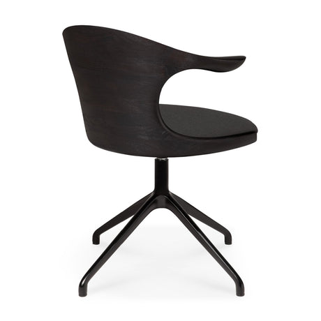Modern European furniture - Varnished Teak Cushioned Office Chair - www.oroa.com