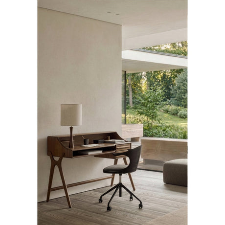 Modern European furniture - Varnished Teak Cushioned Office Chair - www.oroa.com