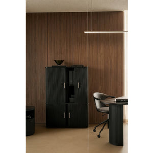   Modern European furniture - Varnished Teak Cushioned Office Chair - www.oroa.com | Oroa.com