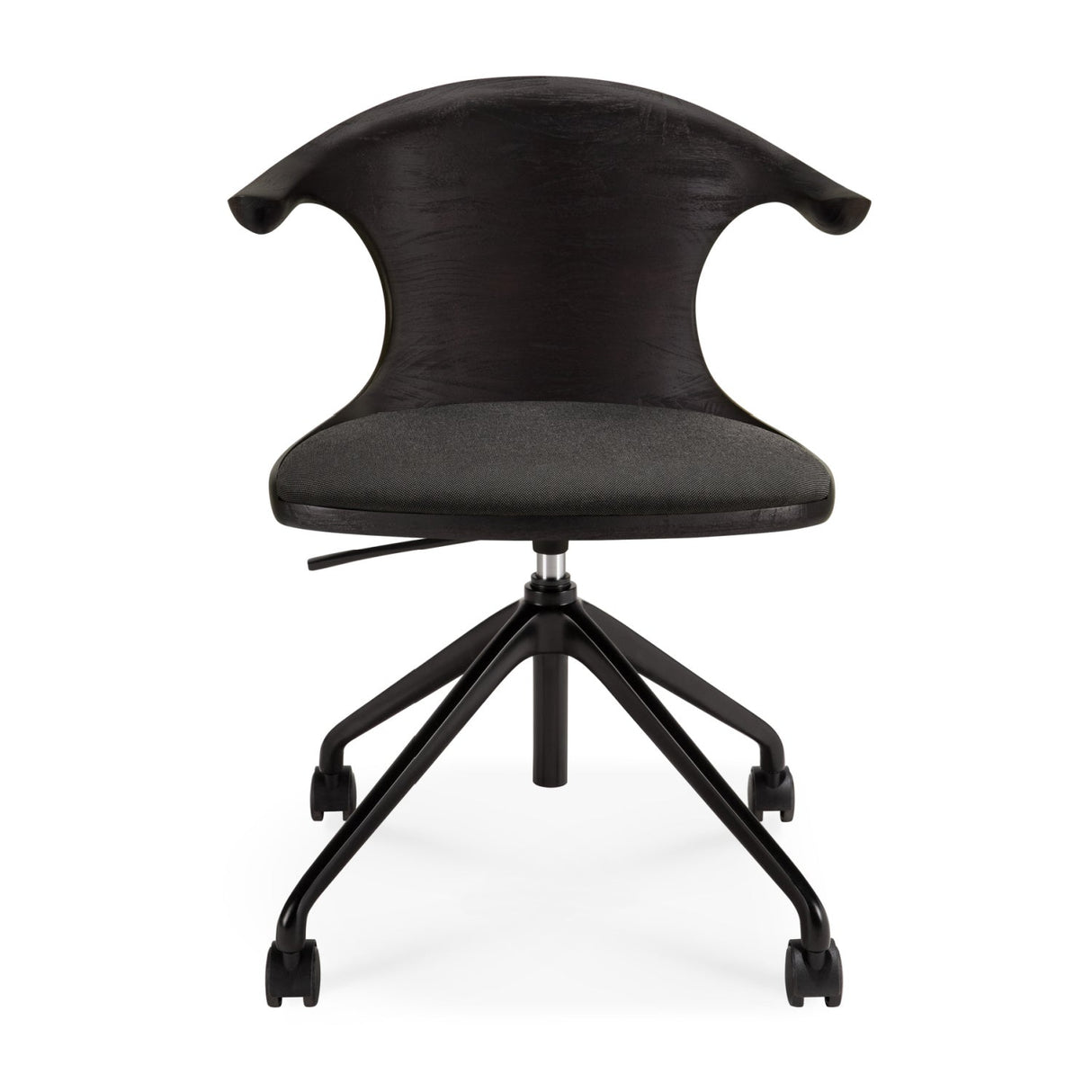 Modern European furniture - Varnished Teak Cushioned Office Chair - www.oroa.com