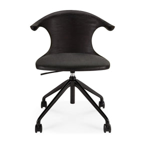 Modern European furniture - Varnished Teak Cushioned Office Chair - www.oroa.com