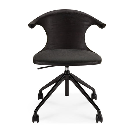 Modern European furniture - Varnished Teak Cushioned Office Chair - www.oroa.com