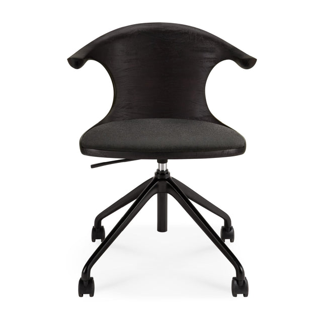 Modern European furniture - Varnished Teak Cushioned Office Chair - www.oroa.com