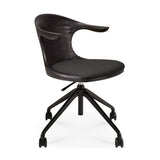 Modern European furniture - Varnished Teak Cushioned Office Chair - www.oroa.com