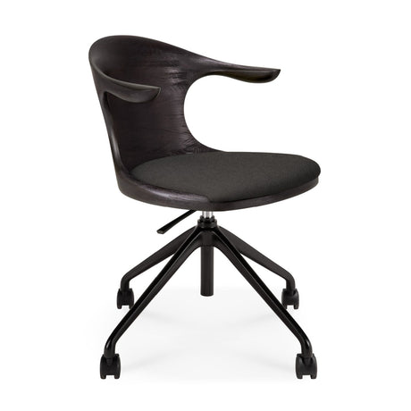 Modern European furniture - Varnished Teak Cushioned Office Chair - www.oroa.com