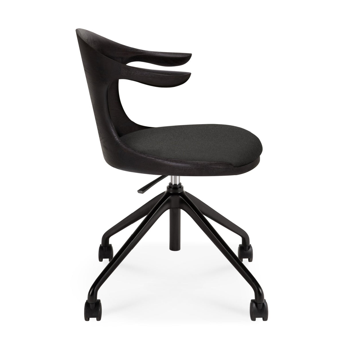 Modern European furniture - Varnished Teak Cushioned Office Chair - www.oroa.com