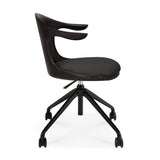 Modern European furniture - Varnished Teak Cushioned Office Chair - www.oroa.com