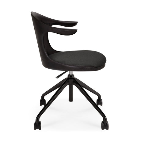 Modern European furniture - Varnished Teak Cushioned Office Chair - www.oroa.com