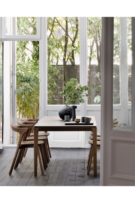 Teak Brown Minimalist Dining Table | Ethnicraft Bok | Oroa.com