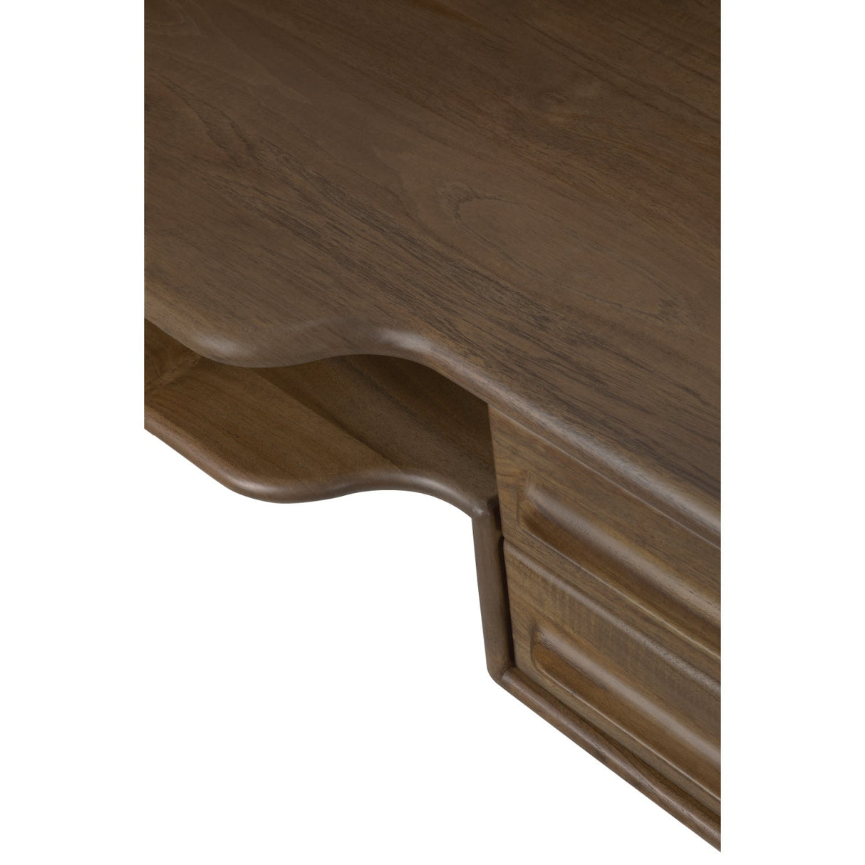 Varnished Teak 2-Drawer Desk | Ethnicraft Flow | Oroa.com