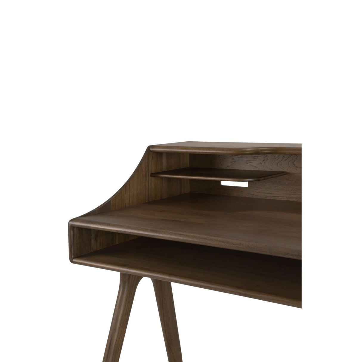 Varnished Teak 2-Drawer Desk | Ethnicraft Flow | Oroa.com