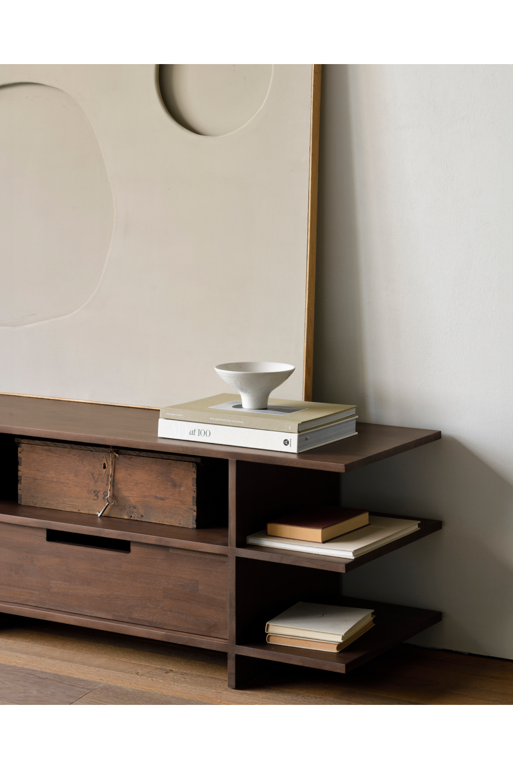 Varnished Teak TV Cupboard | Ethnicraft Kabuki | Oroa.com