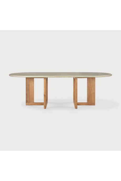 Concrete Oblong Outdoor Dining Table | Ethnicraft Trestle | Oroa.com
