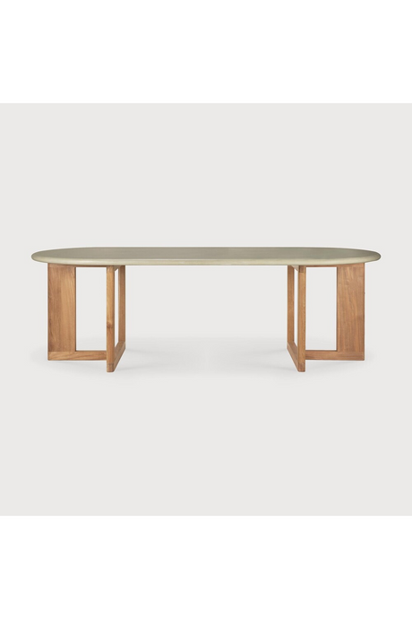 Concrete Oblong Outdoor Dining Table | Ethnicraft Trestle | Oroa.com