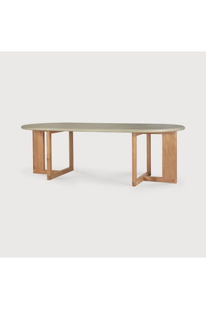 Concrete Oblong Outdoor Dining Table | Ethnicraft Trestle | Oroa.com